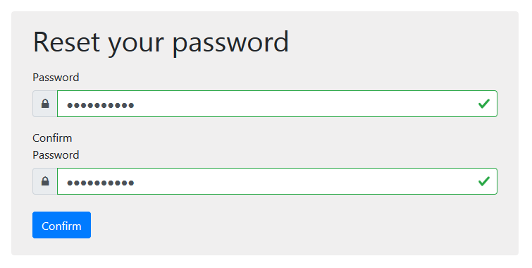 GraphiQL Auth Token - Reset password page